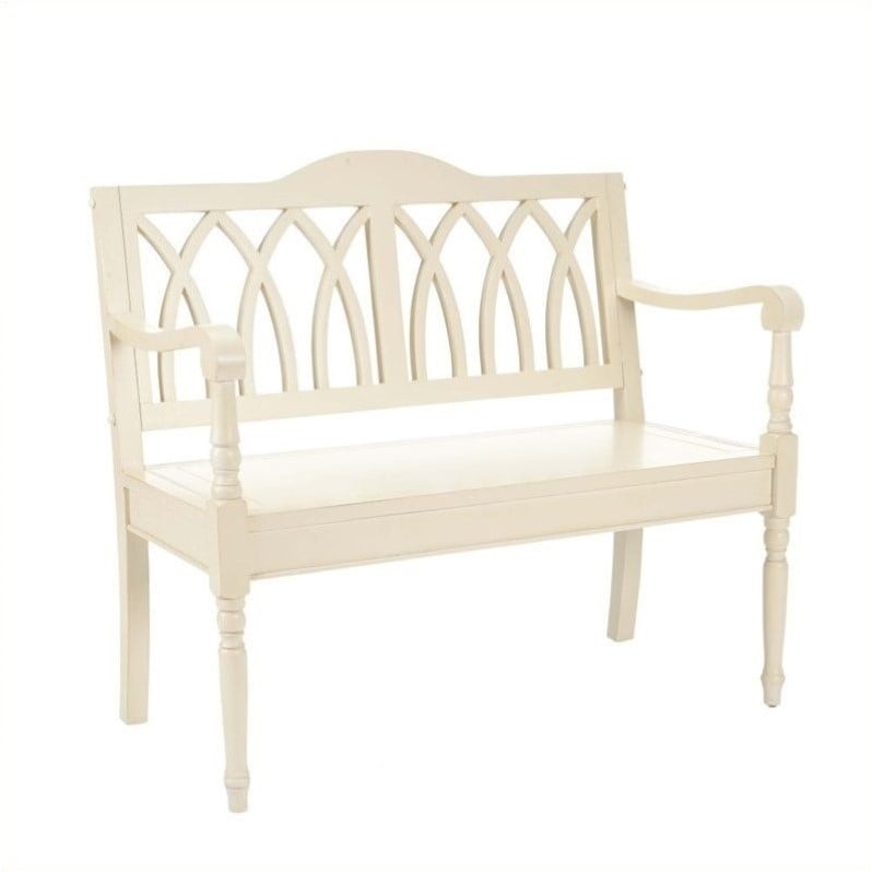 Safavieh Franklin Poplar Wood Bench in White