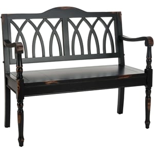 Safavieh Franklin Poplar Wood Bench in Black