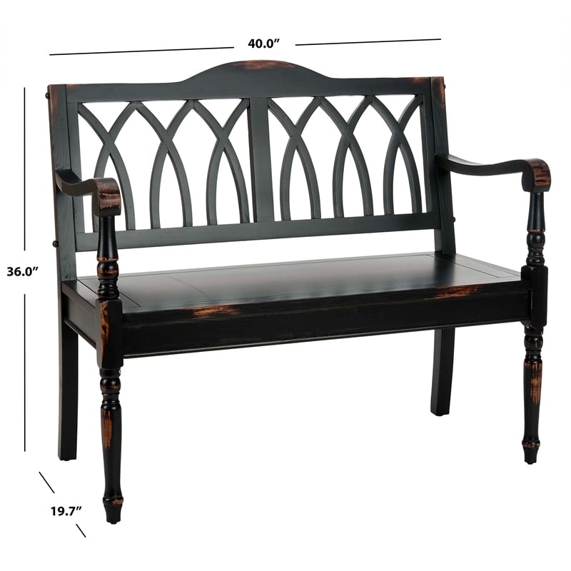 Safavieh Franklin Poplar Wood Bench in Black