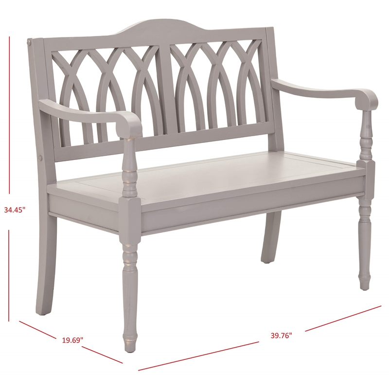 Safavieh Benjamin Pine Bench in Grey