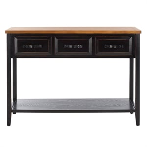 Safavieh Harvard Pine and Elm Console Table in Black Walnut