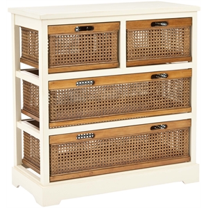 Safavieh Willow Pine 4 Drawer Storage Cabinet in White