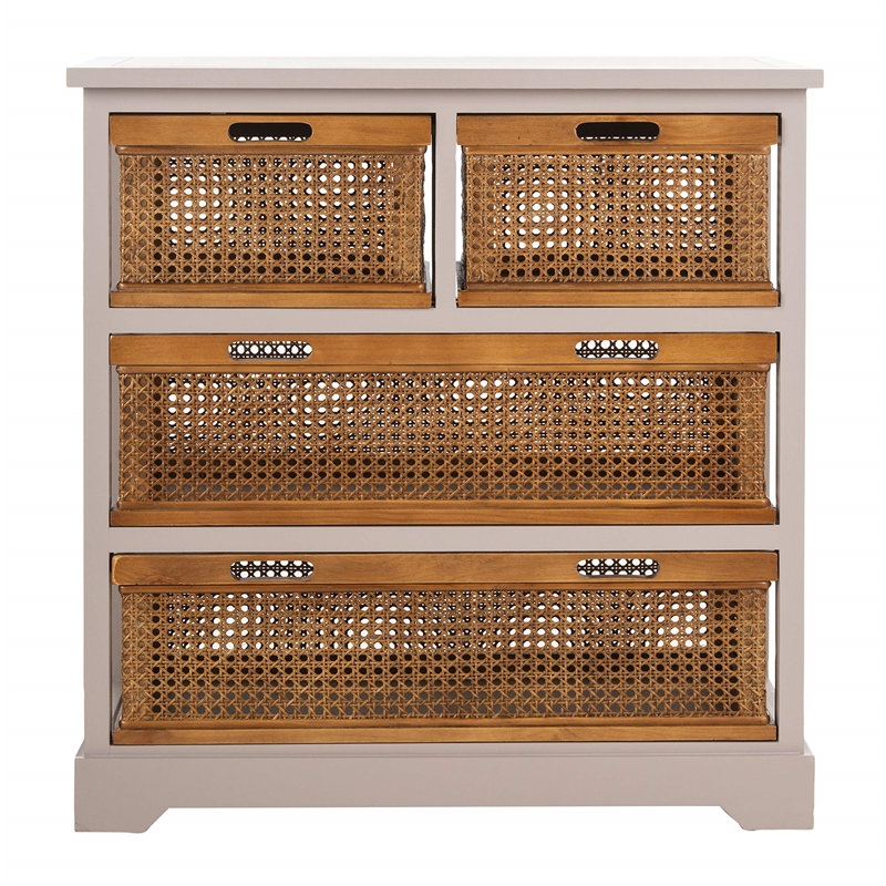 Safavieh Jackson Pine 4 Drawer Storage Unit in Grey