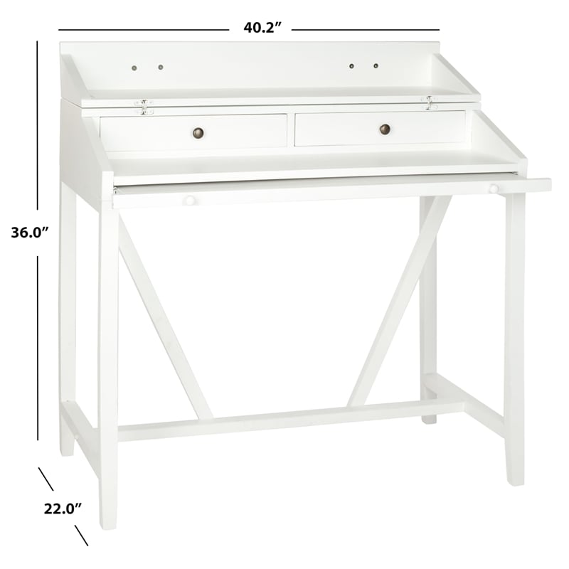 Safavieh Wyatt Pine Writing Desk in White