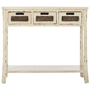 Safavieh Autumn Pine Wood 3 Drawer Console in White