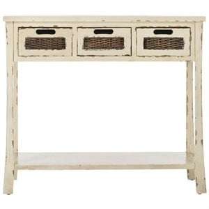 safavieh autumn pine wood 3 drawer console in white