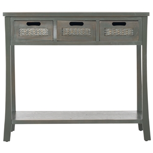 Safavieh Autumn Elm Wood 3 Drawer Console in Blue and Grey