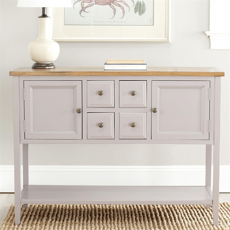 Safavieh Charlotte Elm and Pine Wood Sideboard in Grey