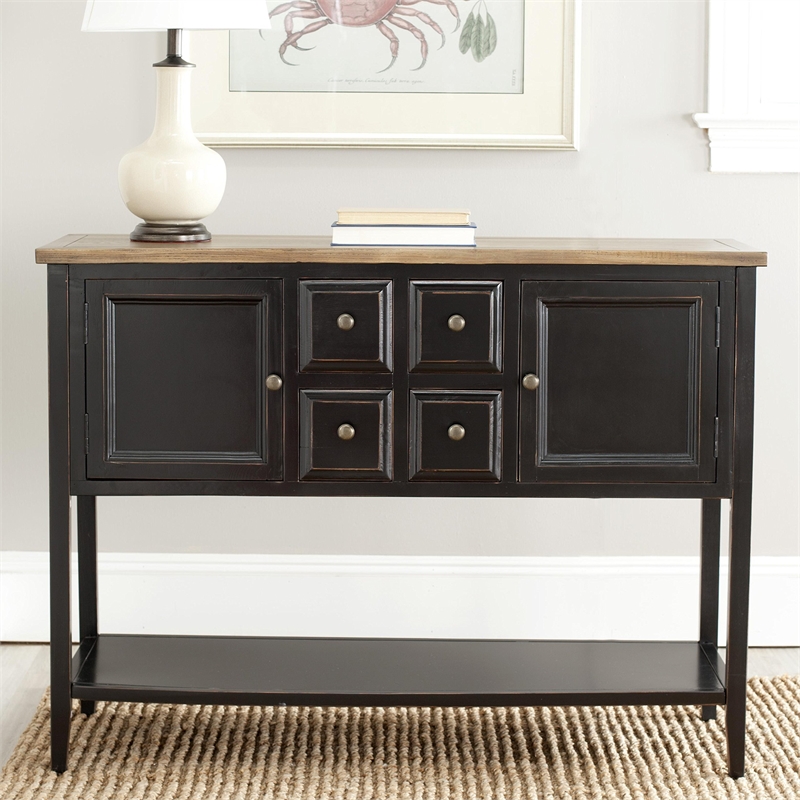 Safavieh Charlotte Elm and Pine Wood Sideboard in Grey