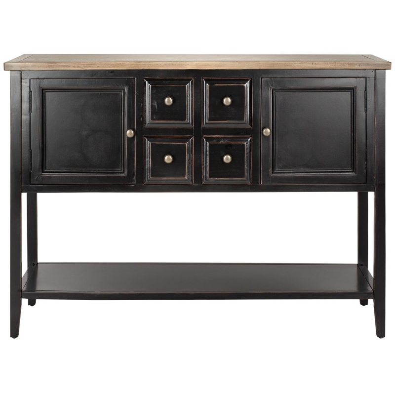 Safavieh Charlotte Elm and Pine Wood Sideboard in Black
