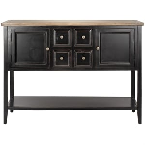 Safavieh Charlotte Elm and Pine Wood Sideboard in Black