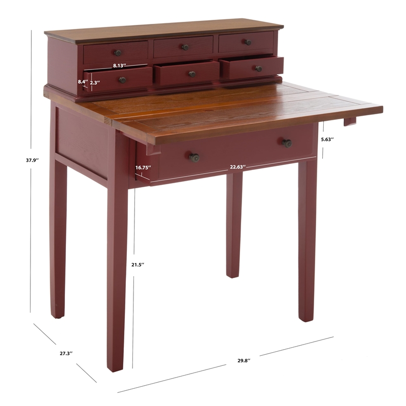 Safavieh Piper Cherry Fold-down Desk in Cherry and Oak