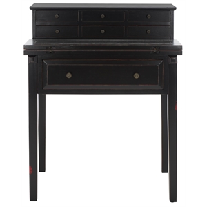 Safavieh Abigail Pine Wood Desk in Black