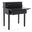 Safavieh Abigail Pine Wood Desk in Black