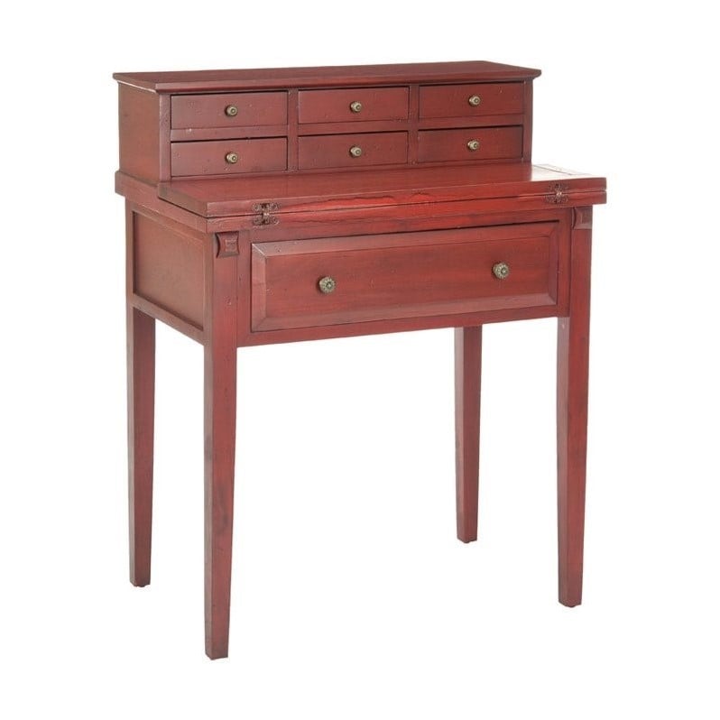 Safavieh Abigail Pine Wood Desk in Cherry AMH6520E