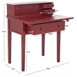 Safavieh Abigail Pine Wood Desk in Cherry