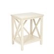 Safavieh Candice Poplar Wood Cross Back End Table in White