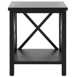 Safavieh Candence Poplar Wood End Table in Black