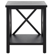 Safavieh Candence Poplar Wood End Table in Black