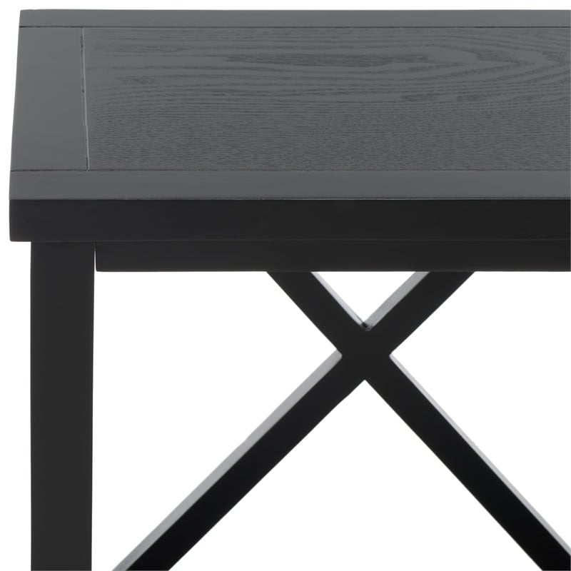 Safavieh Candence Poplar Wood End Table in Black