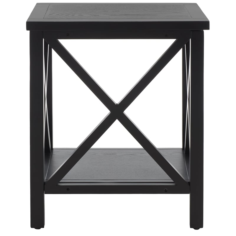 Safavieh Candence Poplar Wood End Table in Black
