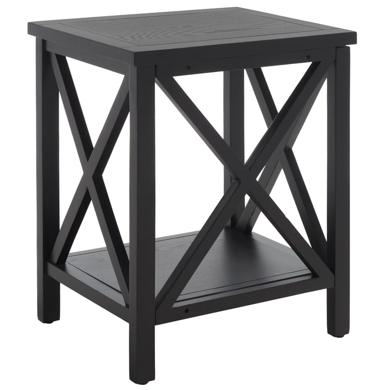 Safavieh Candence Poplar Wood End Table in Black