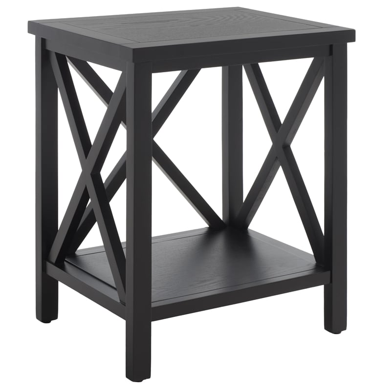 Safavieh Candence Poplar Wood End Table in Black