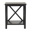 Safavieh Candence Poplar Wood End Table in Black
