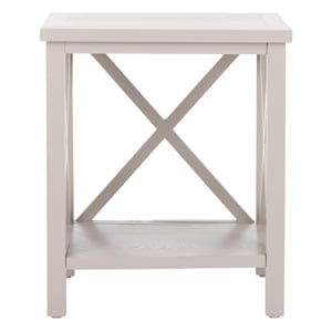 Safavieh Candence Poplar Wood End Table in Grey