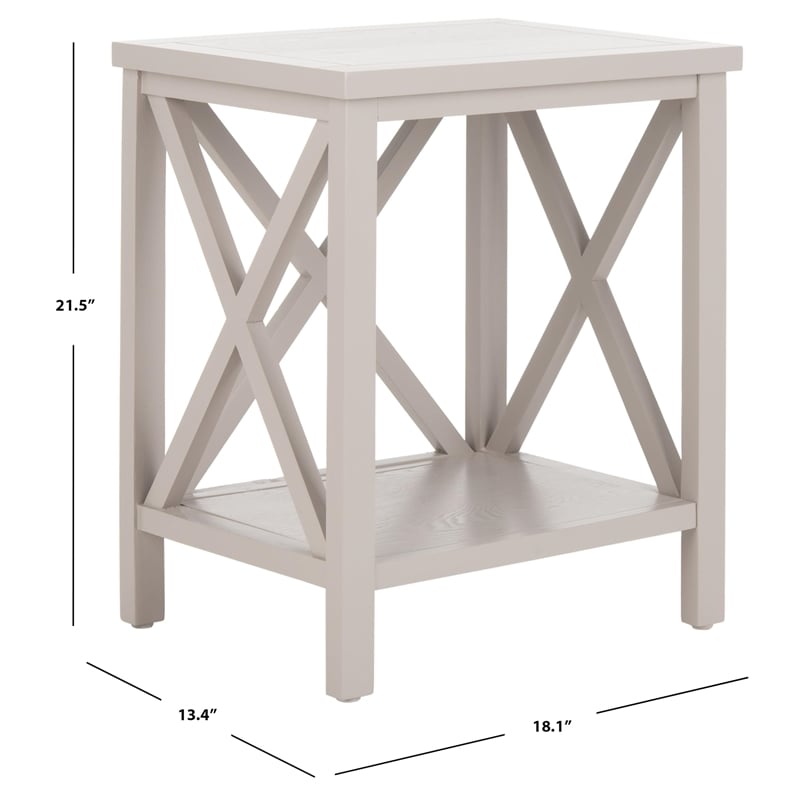 Safavieh Candence Poplar Wood End Table in Grey