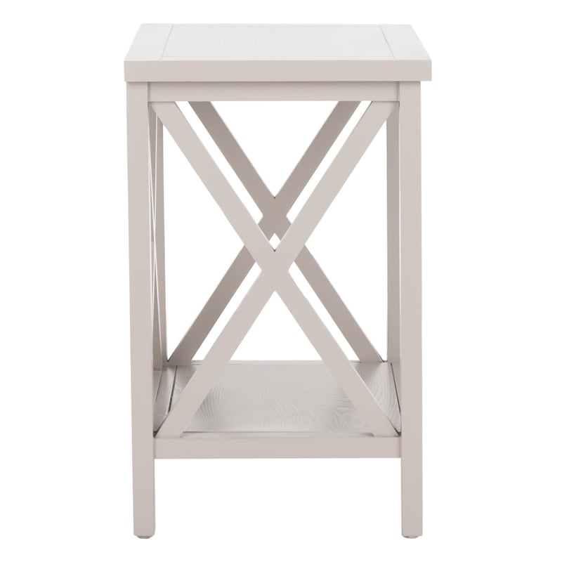 Safavieh Candence Poplar Wood End Table in Grey