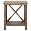 Safavieh Candence Poplar Wood End Table in Oak