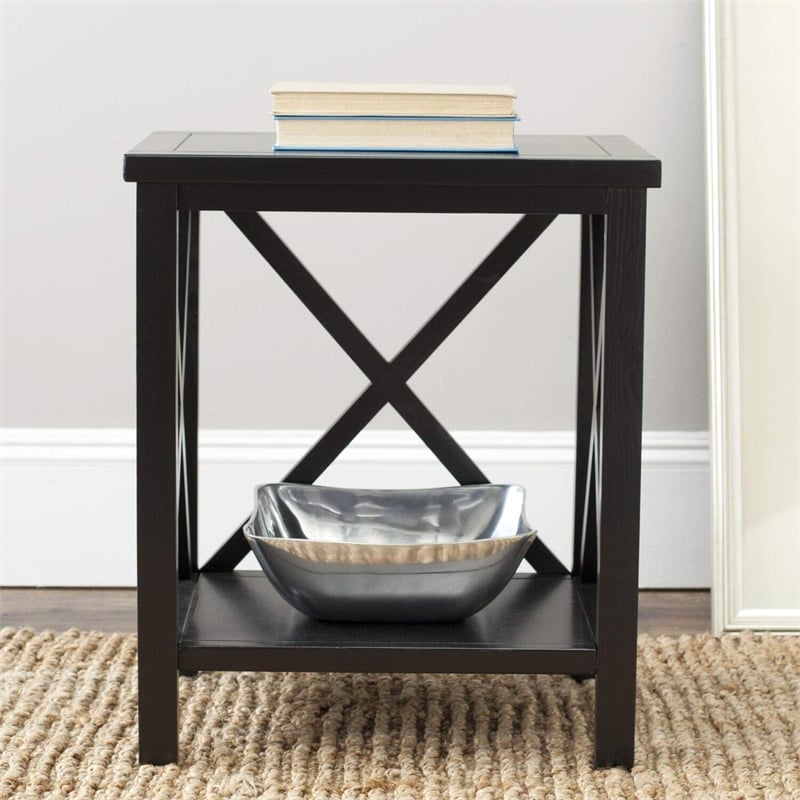 Safavieh Candence Poplar Wood End Table in Oak