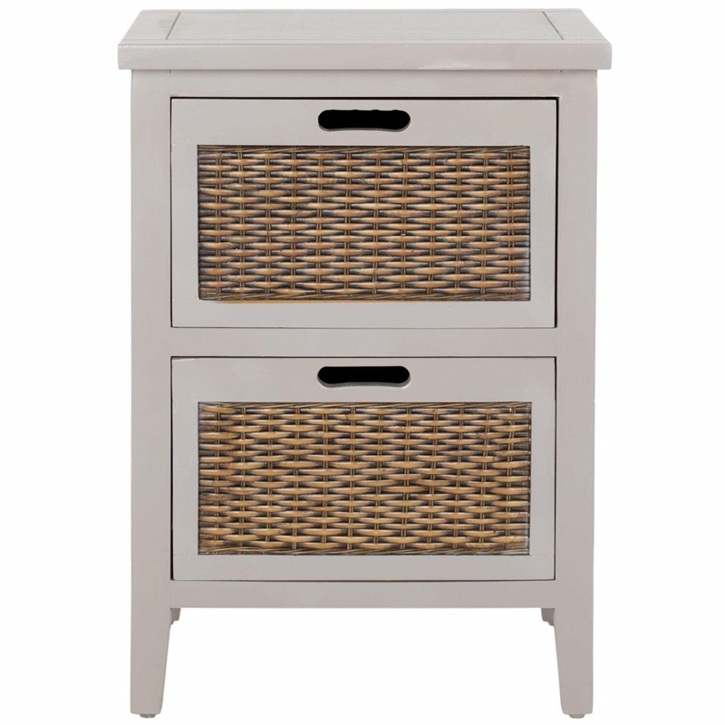 Safavieh Hanson Pine Wood Side Table in Walnut