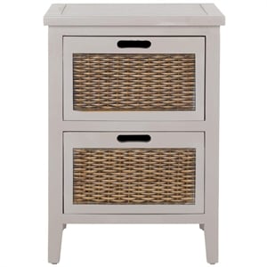 Safavieh Hanson Pine Wood Side Table in Walnut