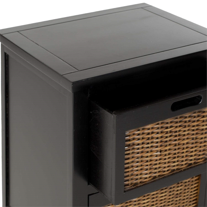 Safavieh Hanson Pine Wood Side Table in Walnut