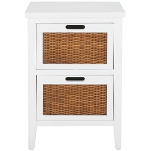 Safavieh Jonah Wood Two Drawer End Table in White