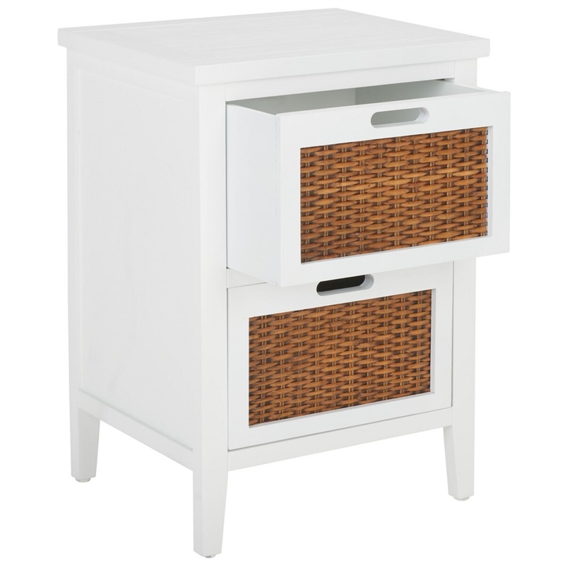 Safavieh Jonah Wood Two Drawer End Table in White