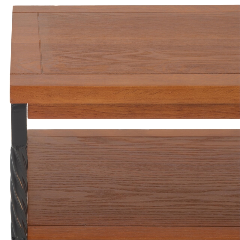 Safavieh Jasper Pine Wood Console Table in Pewter and Walnut