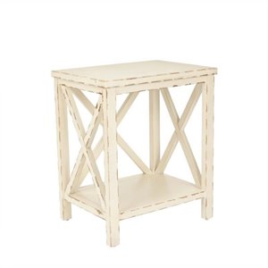 Safavieh Tremont Pine Wood End Table in Ivory