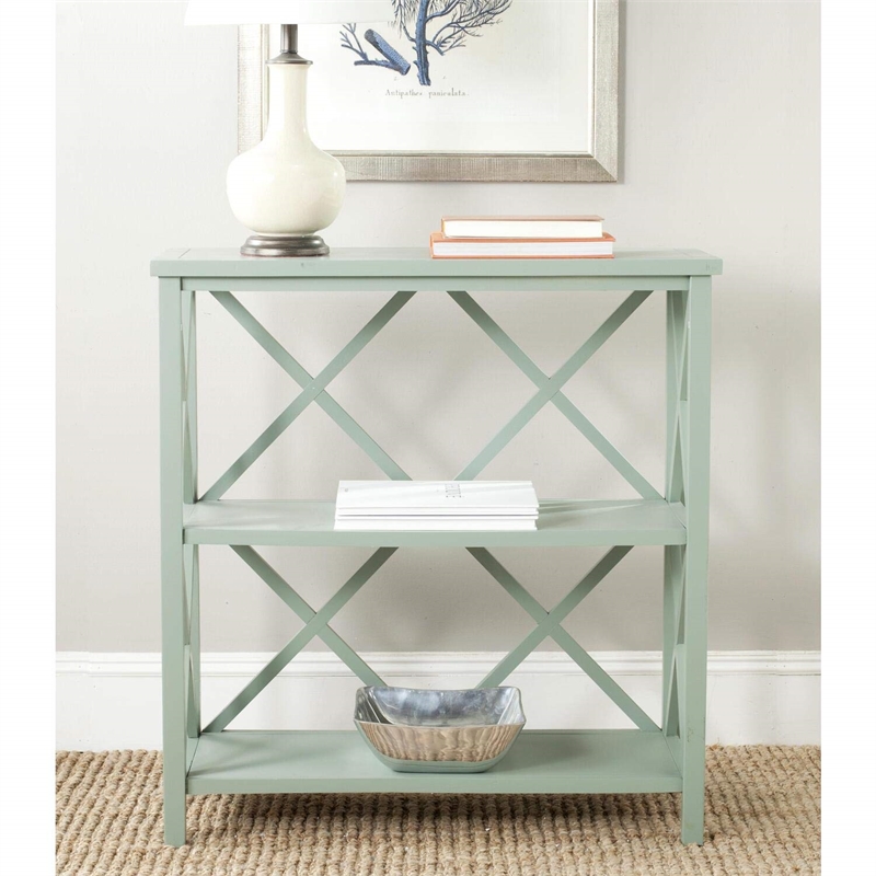 Safavieh Liam Pine Wood Open Bookcase in Grey