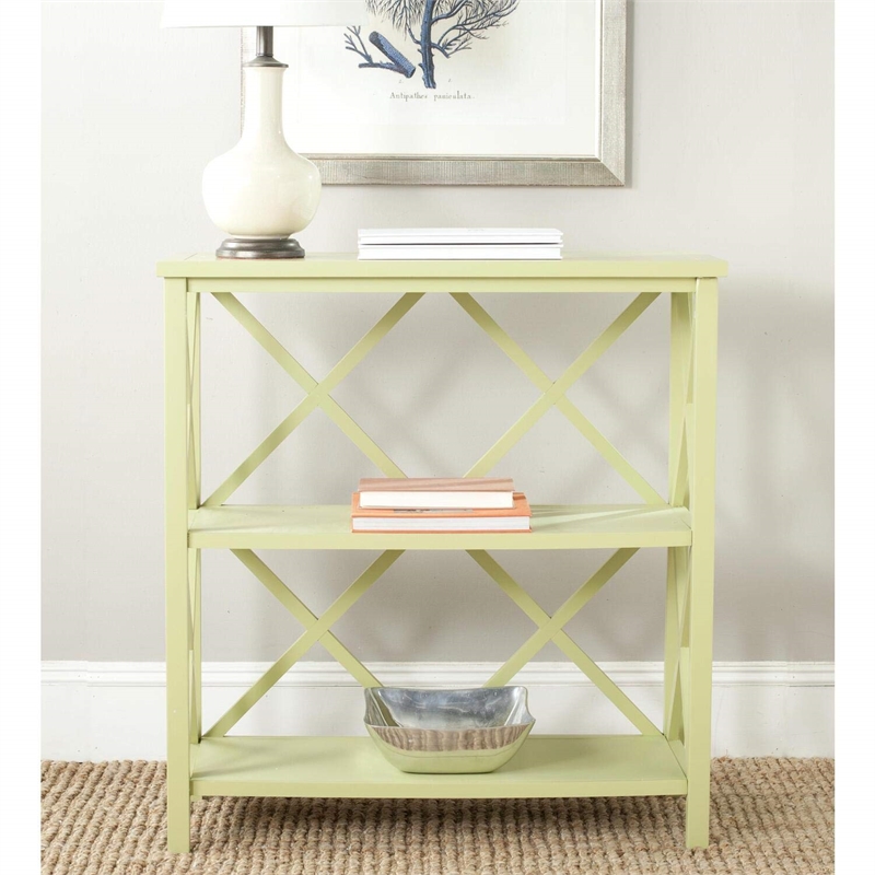 Safavieh Liam Pine Wood Open Bookcase in Grey