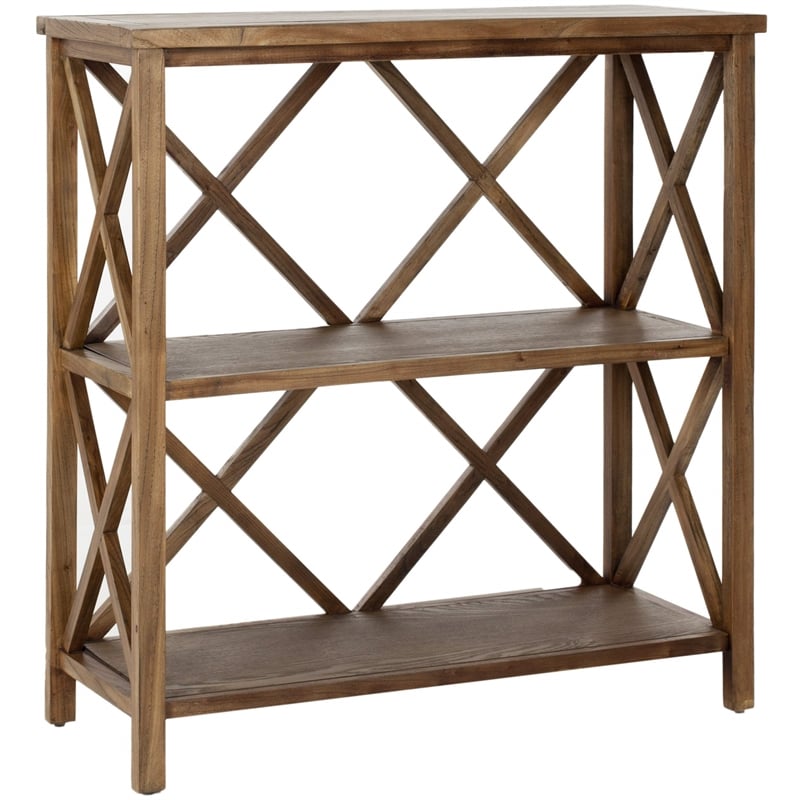 Safavieh Liam Elm Wood Open Bookcase in Oak