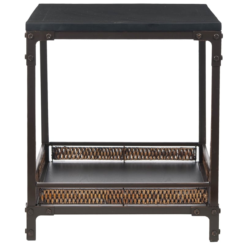 Safavieh Abbie Pine Wood End Table in Brown