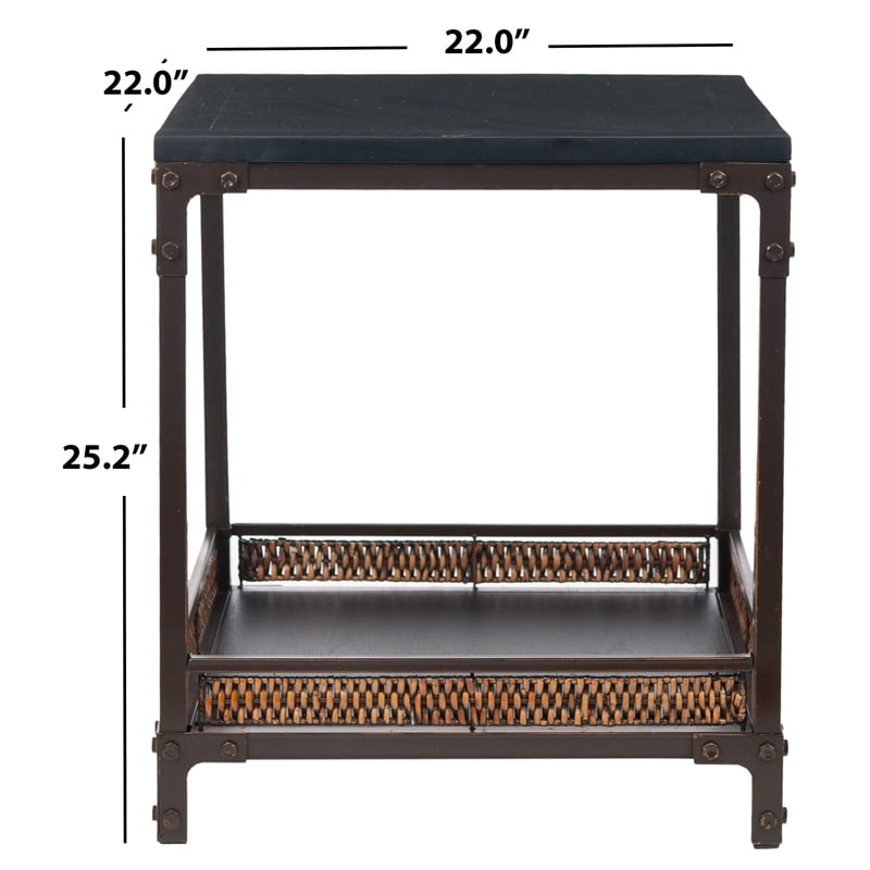 Safavieh Abbie Pine Wood End Table in Brown