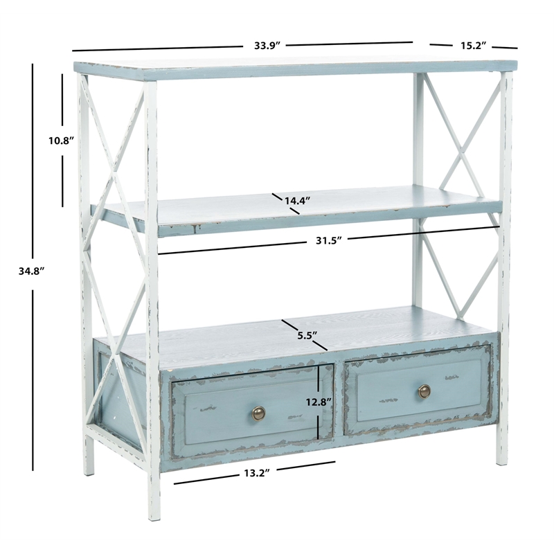 Safavieh Annabelle Pine Wood Console in Gray and White