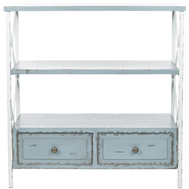 Safavieh Annabelle Pine Wood Console in Gray and White