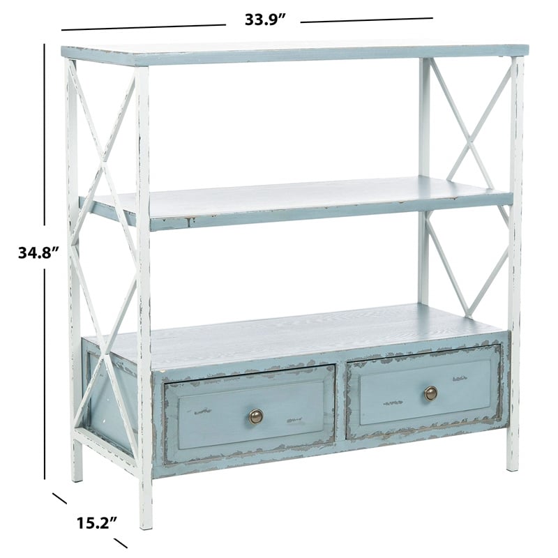 Safavieh Annabelle Pine Wood Console in Gray and White