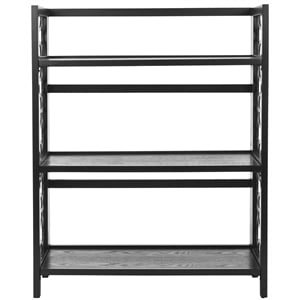 Safavieh Ron Pine Wood Small Bookcase in Black