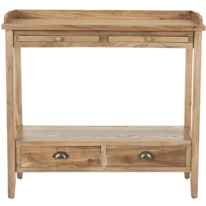 Safavieh Alice Elm Wood Console in Pickled Oak